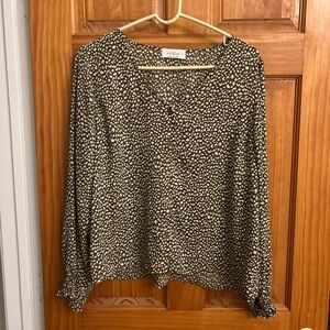 Kobi Halperin Brown and Cream Patterned Blouse